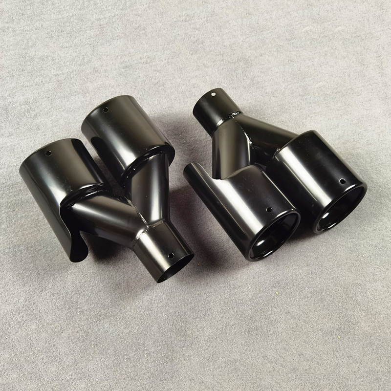 Y Model Titanium Black Exhaust Pipe Tip For BMW Universal Car 4
