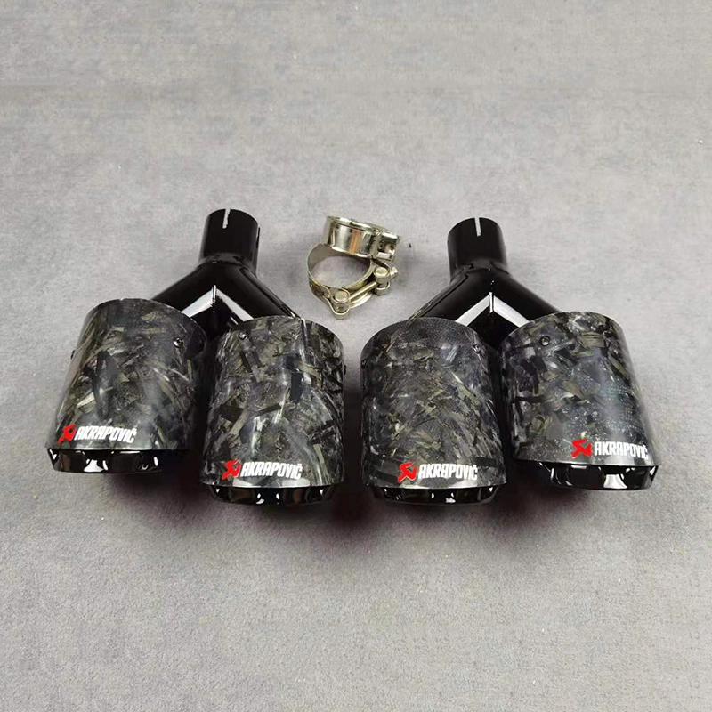 Terminale marmitta per tubo di scarico AKRAPOVIC forgiato nero modello Y a doppia uscita 1