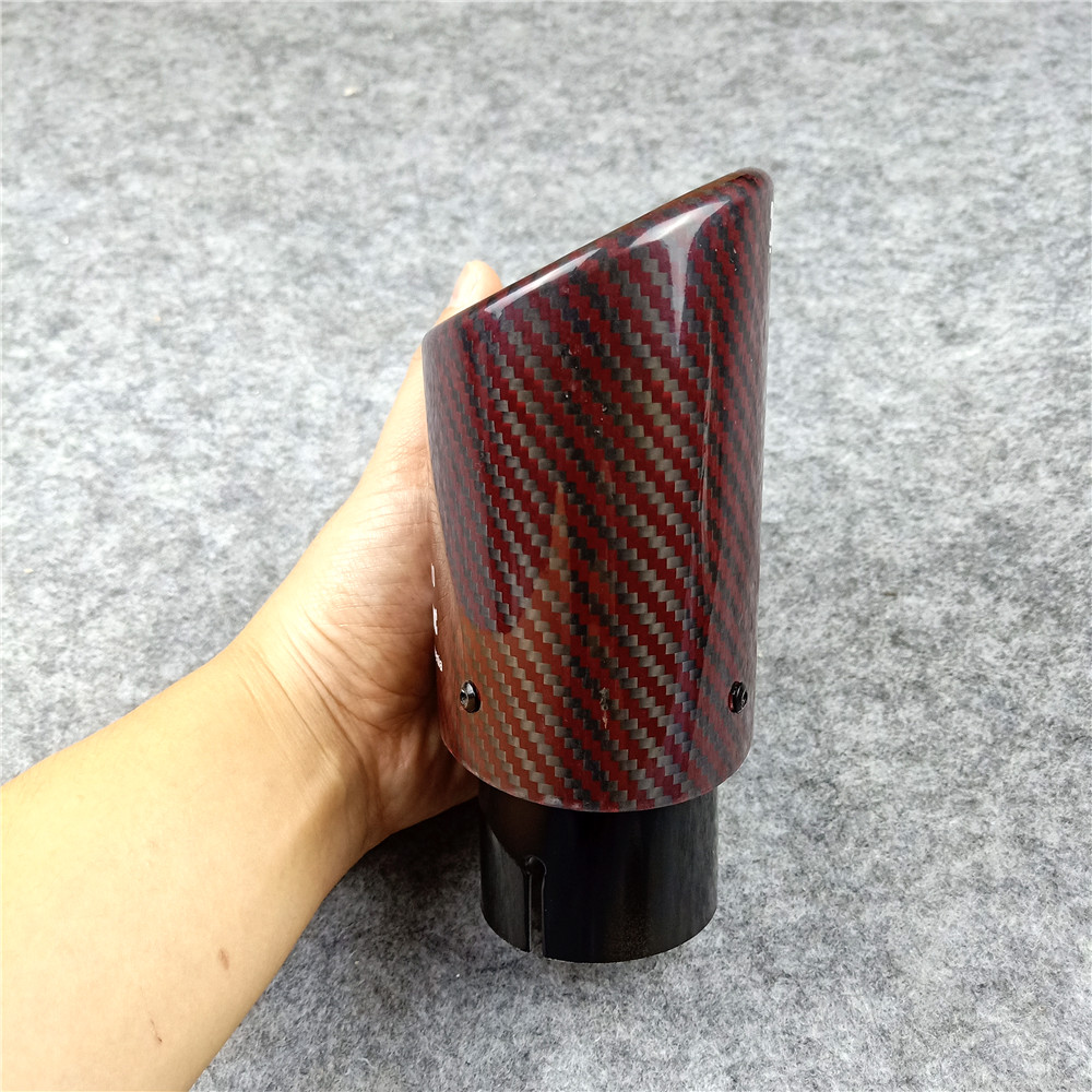 Oval Shape AKRAPOVIC Exhaust Pipe Red/Black Muffler Tailpipe Nozzles 3