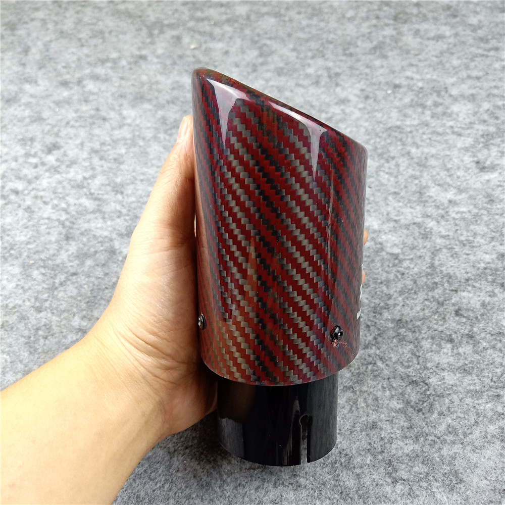 Oval Shape AKRAPOVIC Exhaust Pipe Red/Black Muffler Tailpipe Nozzles 2