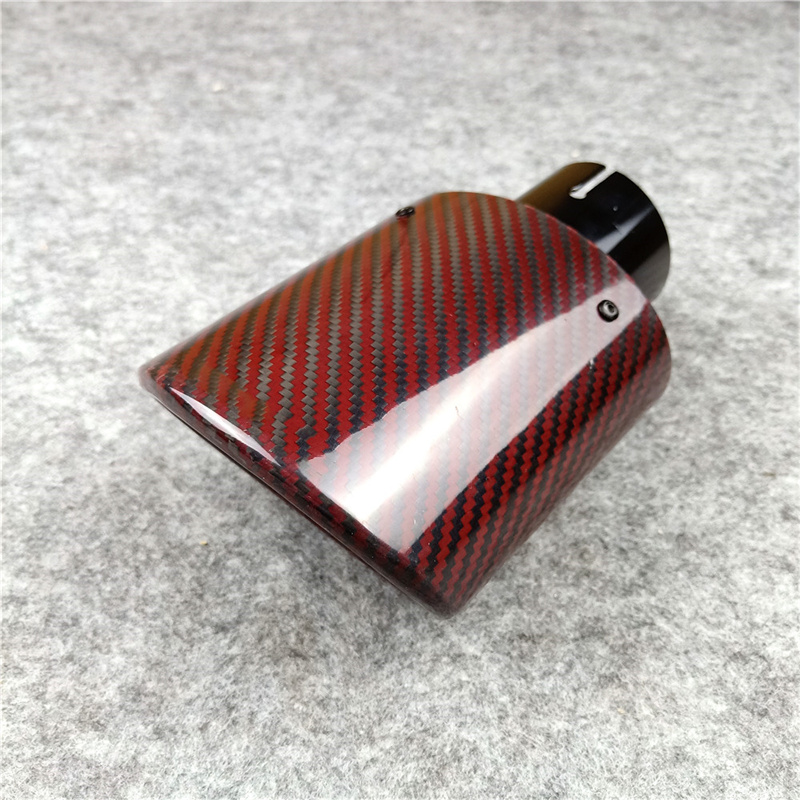 Oval Shape AKRAPOVIC Exhaust Pipe Red/Black Muffler Tailpipe Nozzles 1