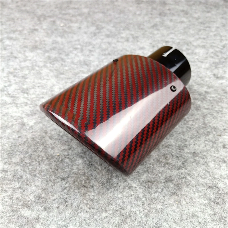Oval Shape AKRAPOVIC Exhaust Pipe Red/Black Muffler Tailpipe Nozzles 1