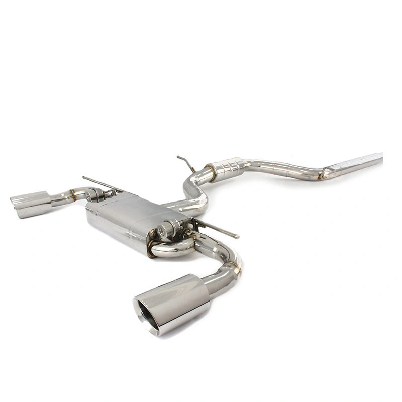 Double Valve Muffler Tip Exhaust System Catback For Golf 7th GTI 1
