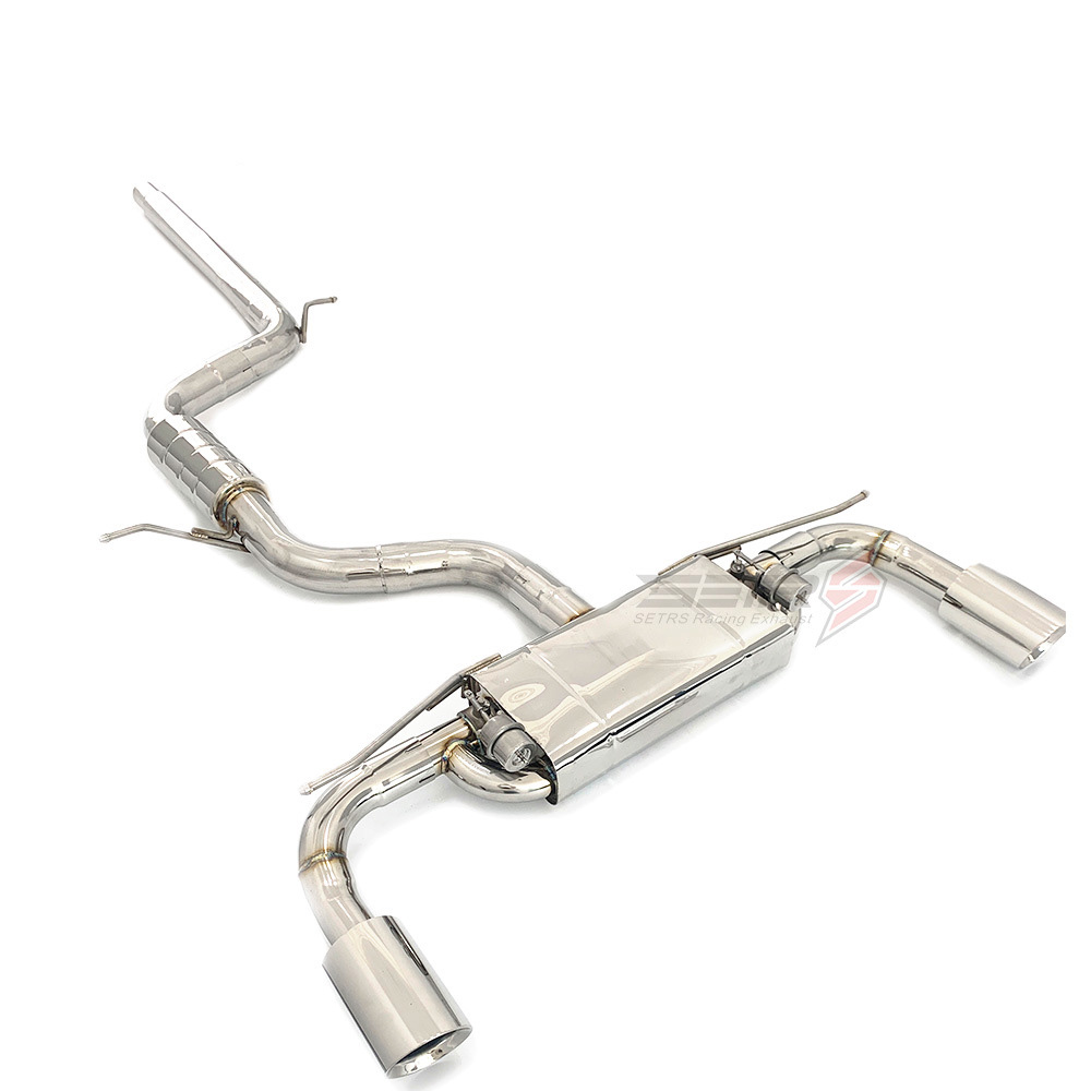 Double Valve Muffler Tip Exhaust System Catback For Golf 7th GTI 3