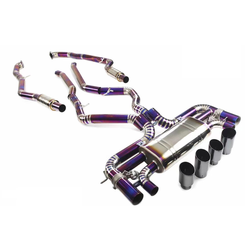Para BMW X6M 4.4 Sistema de escapamento Cat-back com válvula silenciadora e ponta 1