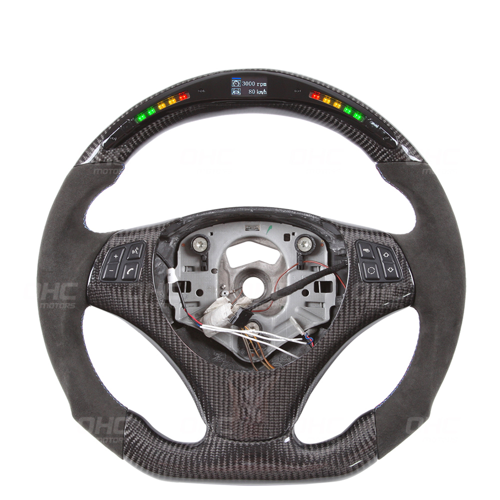 Carbon Fiber LED Performance Steering Wheel For E82 E90 E87 E91 E92 E93 1