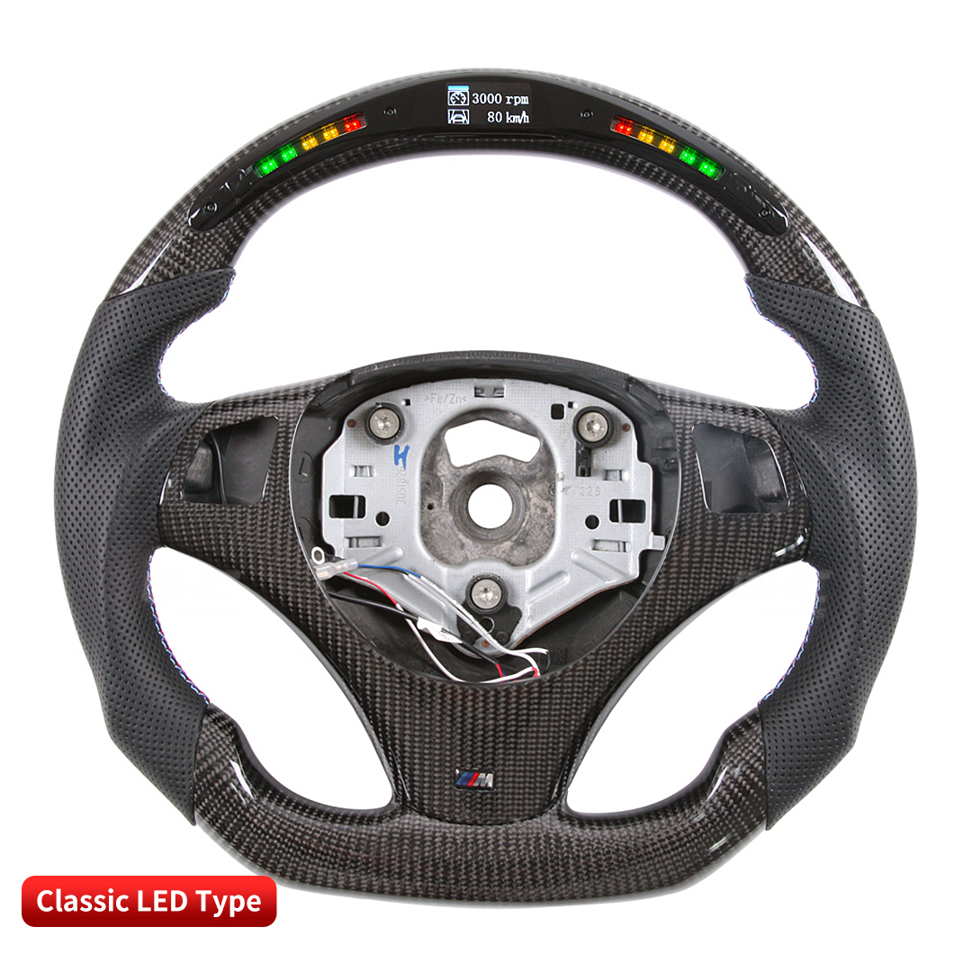 Carbon LED Steering Wheel For BMW E82 E90 E87 E91 E92 E93 3 Series 2
