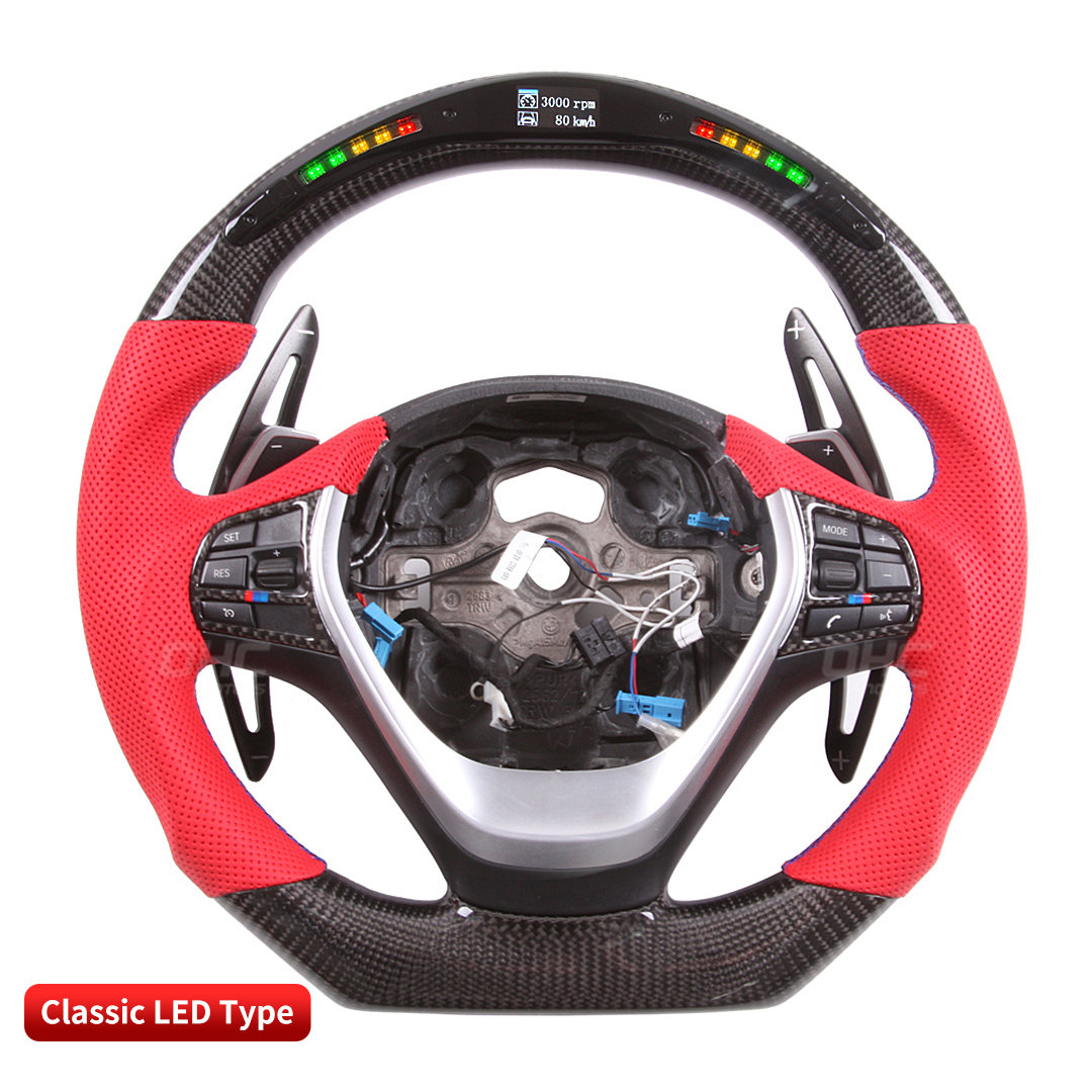 LED Steering Wheel Carbon Fiber For BMW F20 F30 F32 3 Series 1