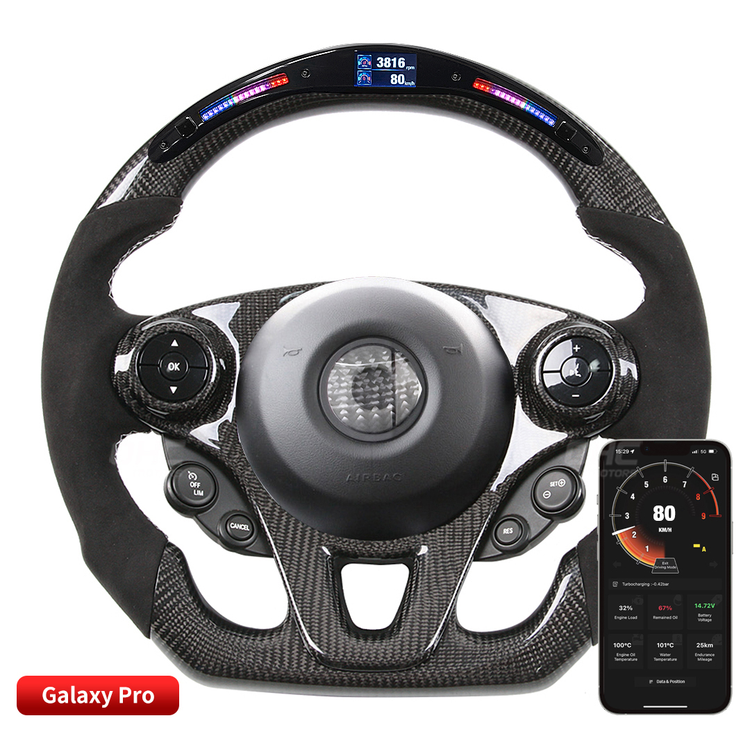 Carbon Fiber LED Steering Wheel for Mercedes Benz Smart 453 1