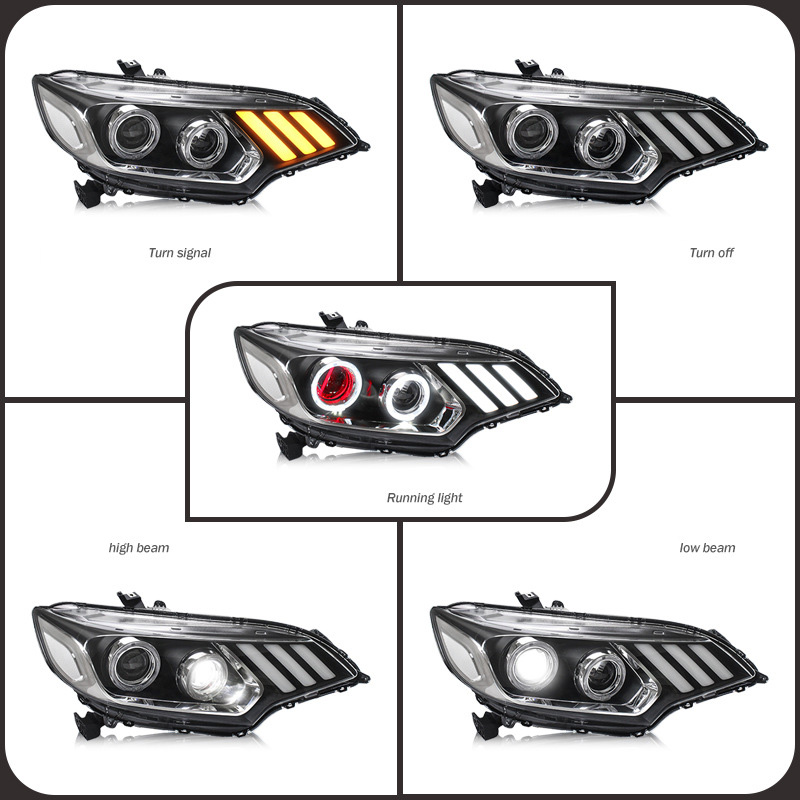 Car LED Headlight Assembly DRL For Honda Fit 2014-2019 3