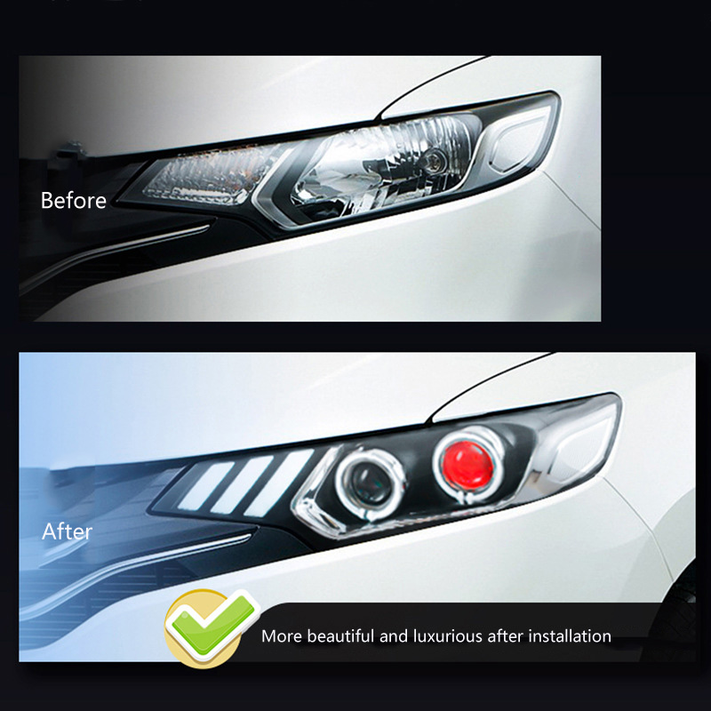 Car LED Headlight Assembly DRL For Honda Fit 2014-2019 4