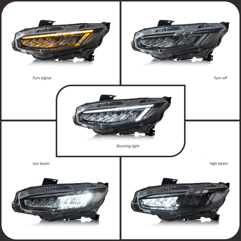 Car LED Headlights Assembly For Honda Civic 10th Generation 2016-2021 3