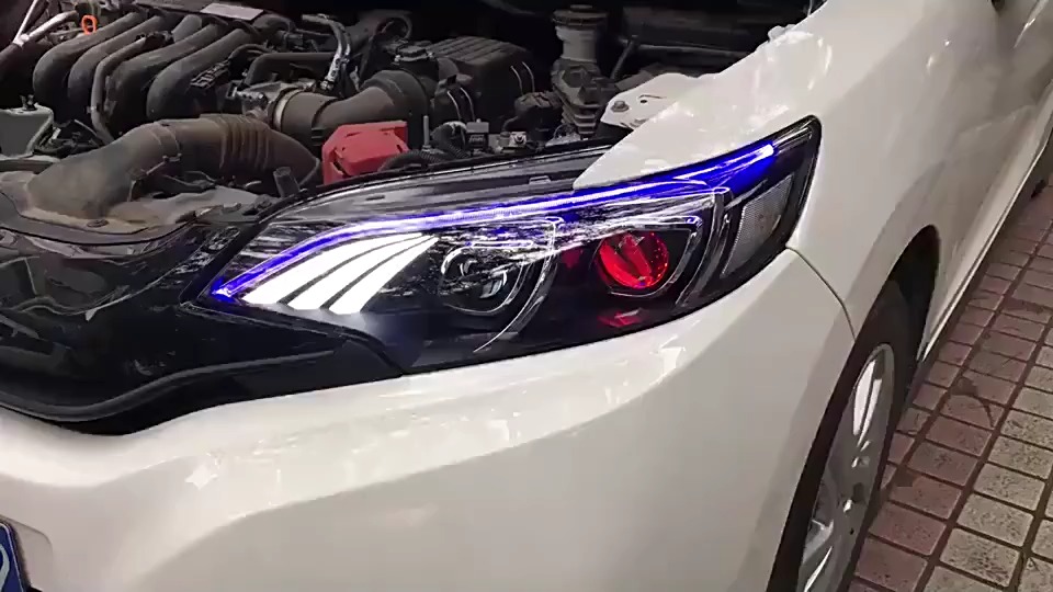 Car Accessories LED Headlights Assembly Front Lamp For Honda Fit 1