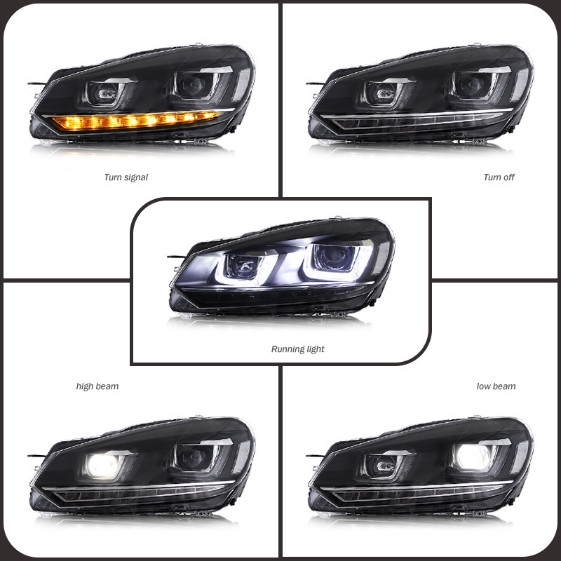 Car Styling LED Headlights Assembly For Volkswagen Golf 6 2010-2014 4
