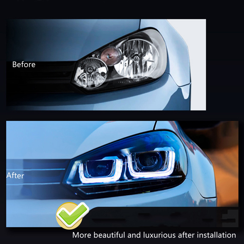 Car Styling LED Headlights Assembly For Volkswagen Golf 6 2010-2014 5