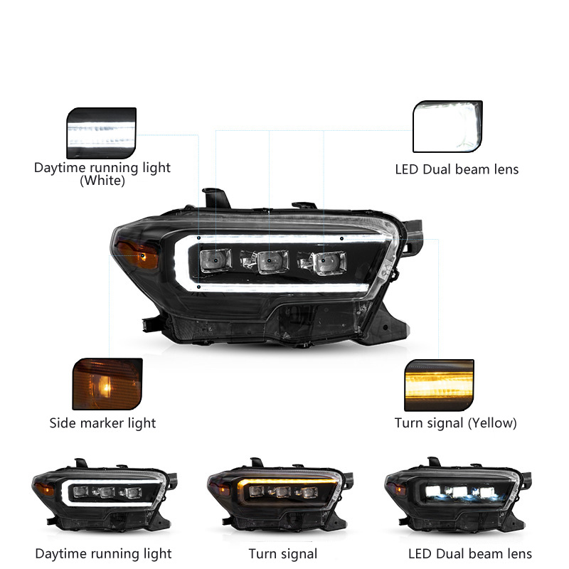 Assemblaggio dei fari a LED per auto per Toyota Tacoma N300 2015-2019 3