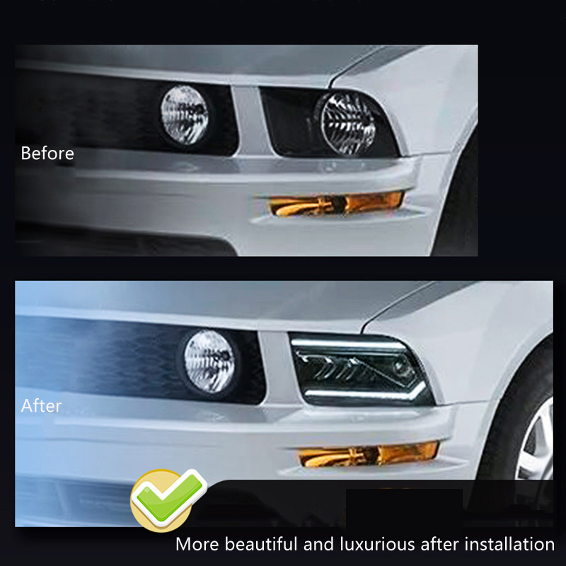 Frontlampe für Ford Mustang 2005-2009 Auto-LED-Scheinwerfer Montage 3