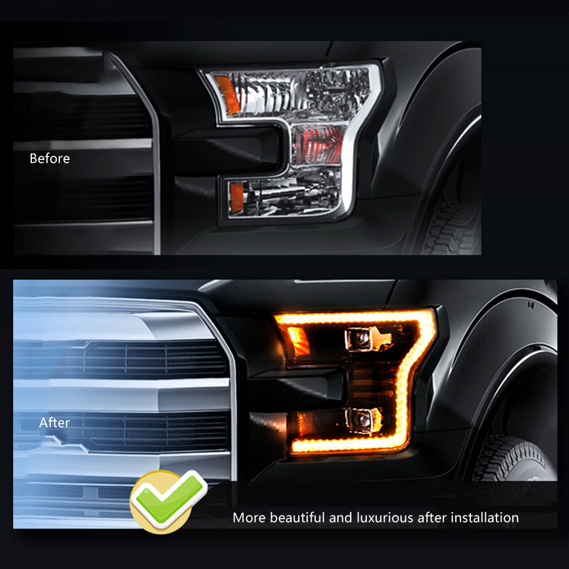 Gruppo fari della lampada anteriore a LED per auto per Ford F150 2015-2017 4