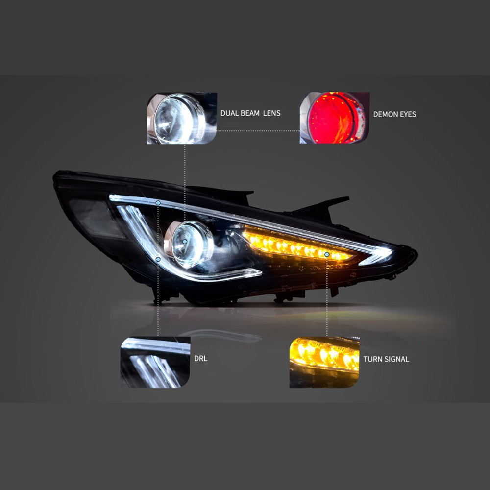Car LED Headlight Assembly For Hyunda Sonata 2011-2014 Head Lamp 2