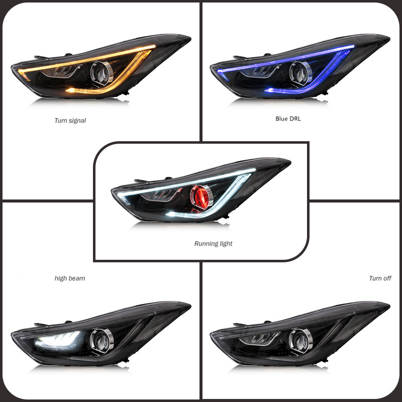 Car LED Headlights Assembly For Hyunda Elantra 2010-2015 Front Lamp 3