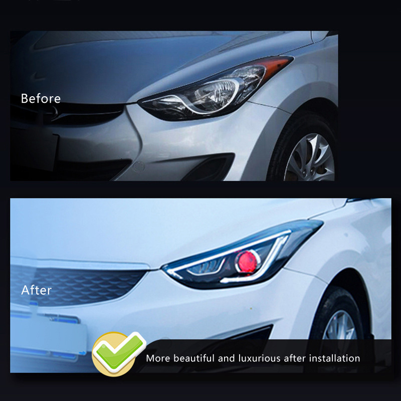 Car LED Headlights Assembly For Hyunda Elantra 2010-2015 Front Lamp 4