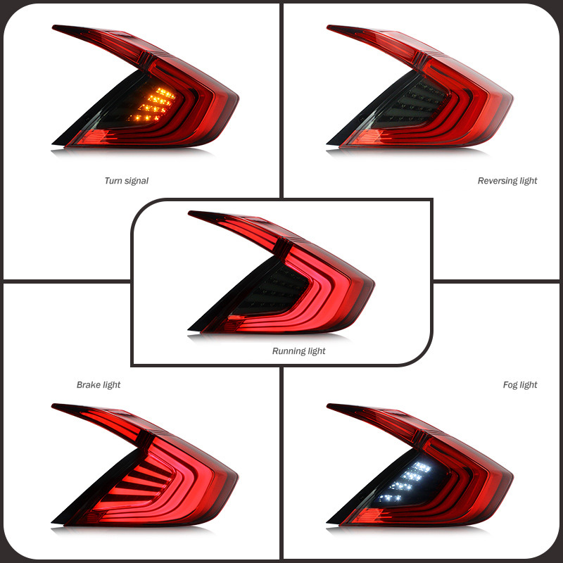 Car LED Taillights Assembly For Honda Civic 2016-IN Rear Lamp 4