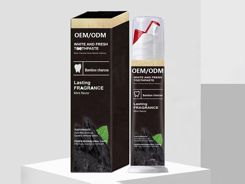 Fresh, whitening & stain removal bottle bamboo charcoal liquid pressed toothpaste mint flavored  RY241106 1
