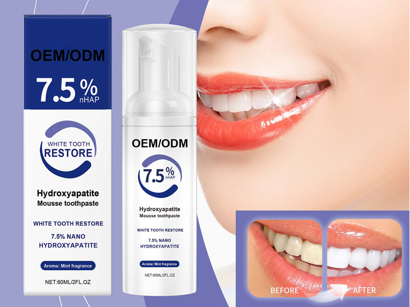 Mousse de dente branco anticáries para clarear os dentes 2