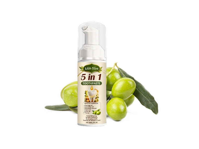 Olive Mousse Toothpaste 60ml – Airy Foam Texture with Hydroxyapatite, Honey & Clove Oil 1