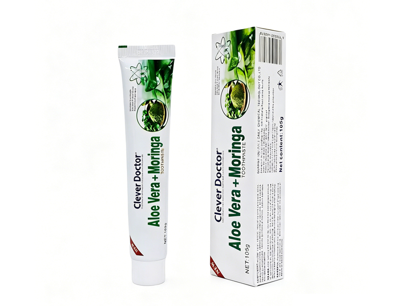 Pasta de dente natural de aloe vera e moringa, remove manchas de fumaça e chá e cuida das gengivas. 1