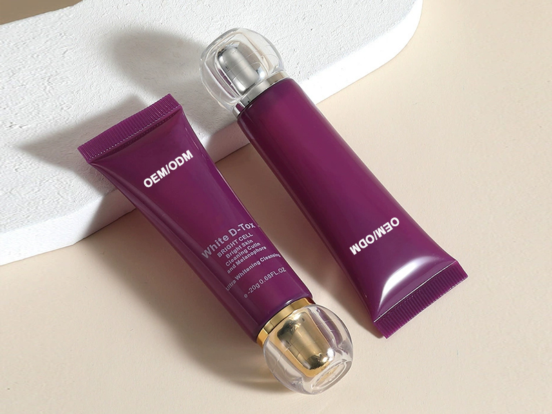 Custom Gold Plated Acrylic Lid Squeeze Tube for Facial Cleanser 2