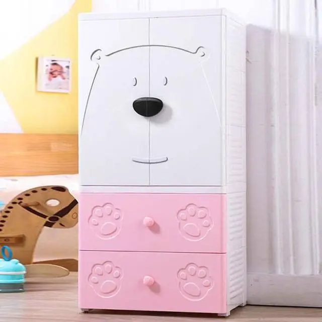 3 4 5 Layer double door open baby plastic storage cabinet wardrobe 1