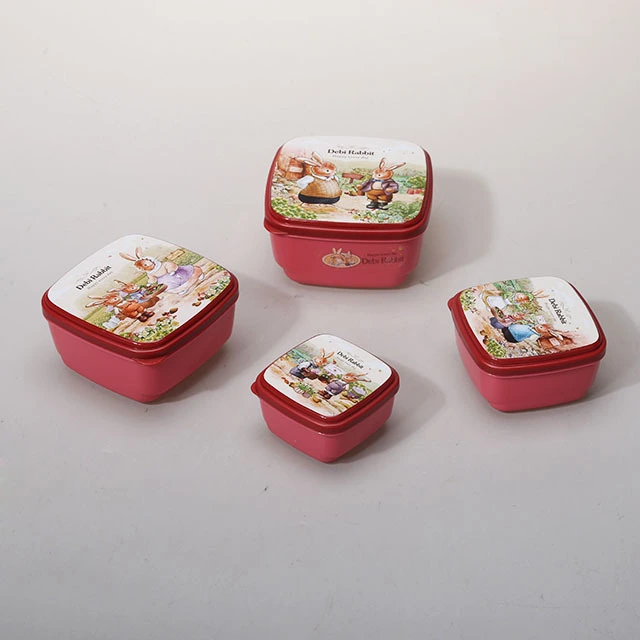 HX0024414 Square Shape 4 in 1 Food Storage Containers in 4 Sizes 150ml, 250ml, 400ml, 550ml 1