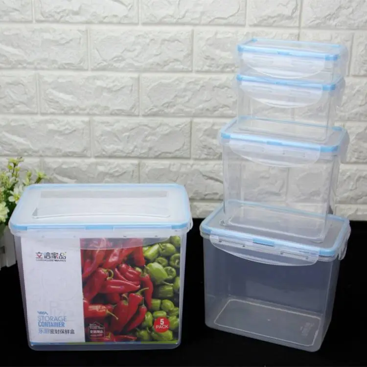 Food storage airtight nested plastic containers with locking lids (Set of 5) 1