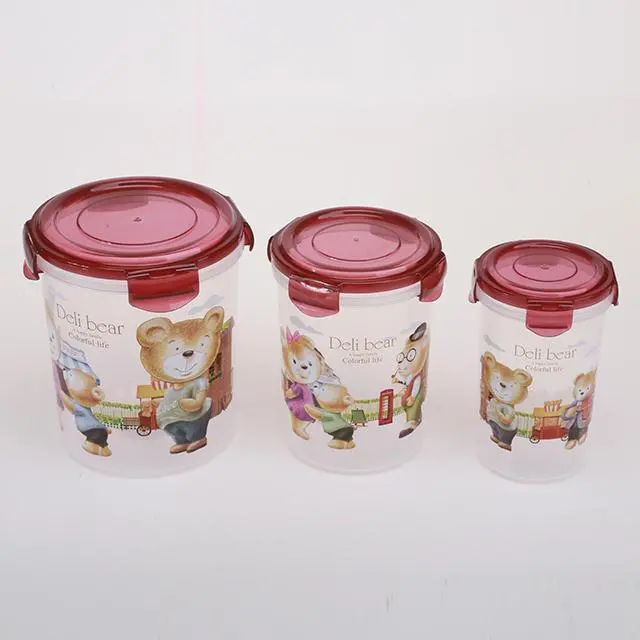 3PCS PP material microwavable food airtight box set 1
