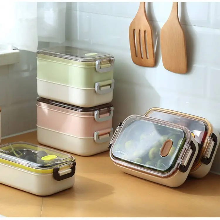 304# STAINLESS STEEL 2-LAYER LUNCH BOX 1600ML JAPANESE STYLE 1
