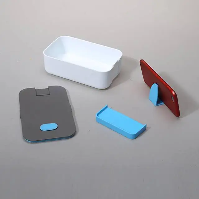 PLASTIC LUNCH BOX WITH MOBILE PHONE HOLDER DURABLE BENTO BOX 1