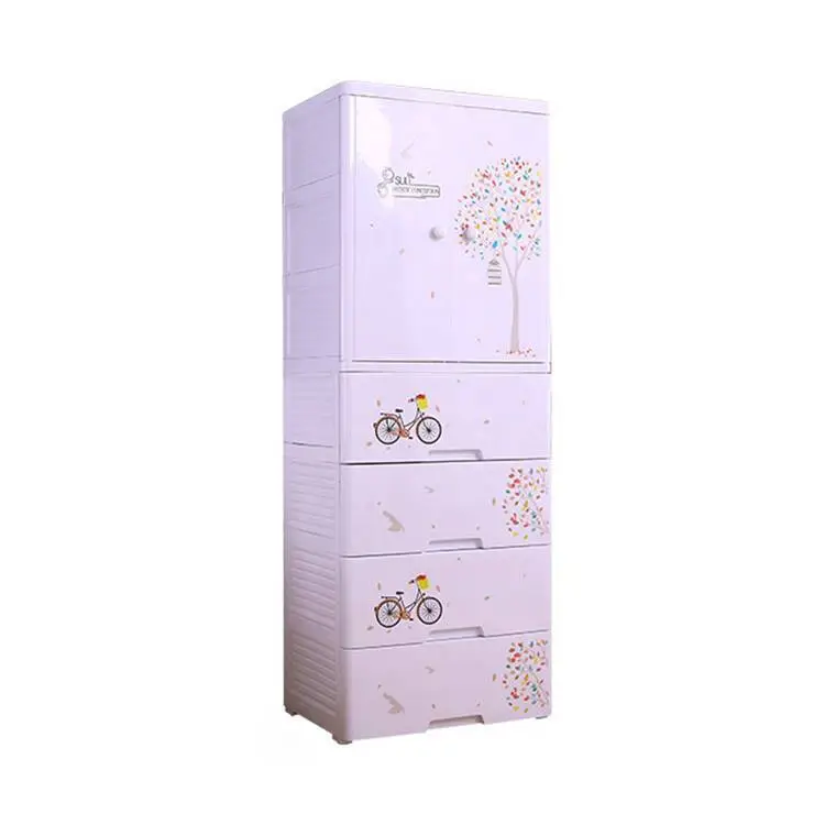 Artistic Conception Series DIY Assembled Two Doors Plastic Drawer Cabinet 1