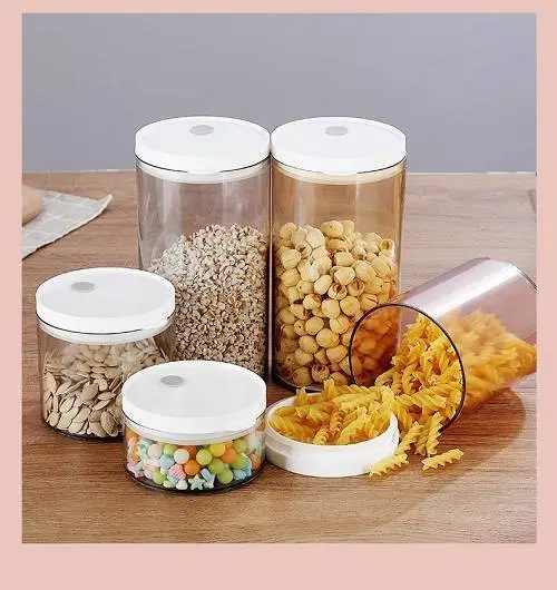 PLASTIC SEALED CANISTER 300ML 600ML 900ML 1300ML SEALING CAN 1