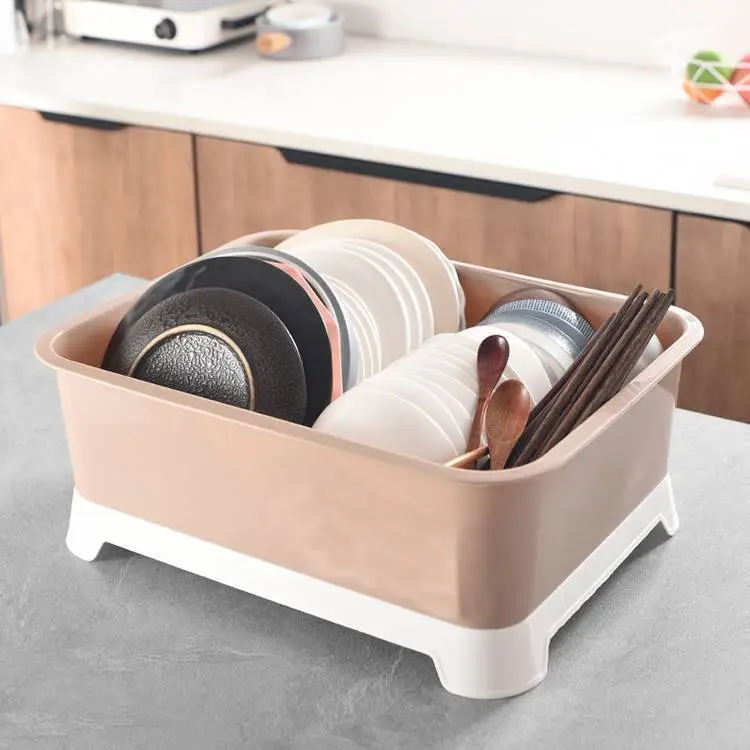Plastic Cupboard with Strainer and Lid Dish Drainer Holder 1