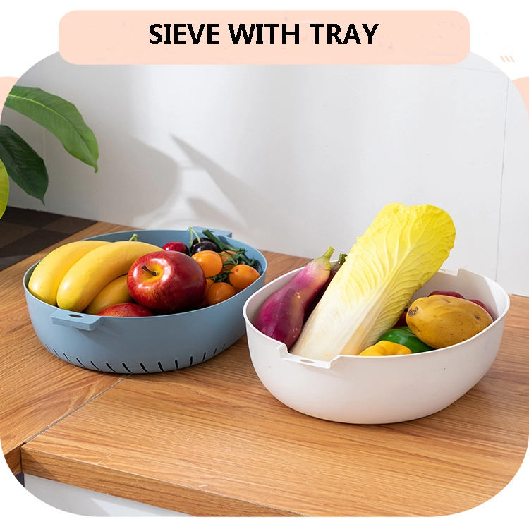 Sieve and Tray Plastic Kitchen Strainer Has Three Sizes 1