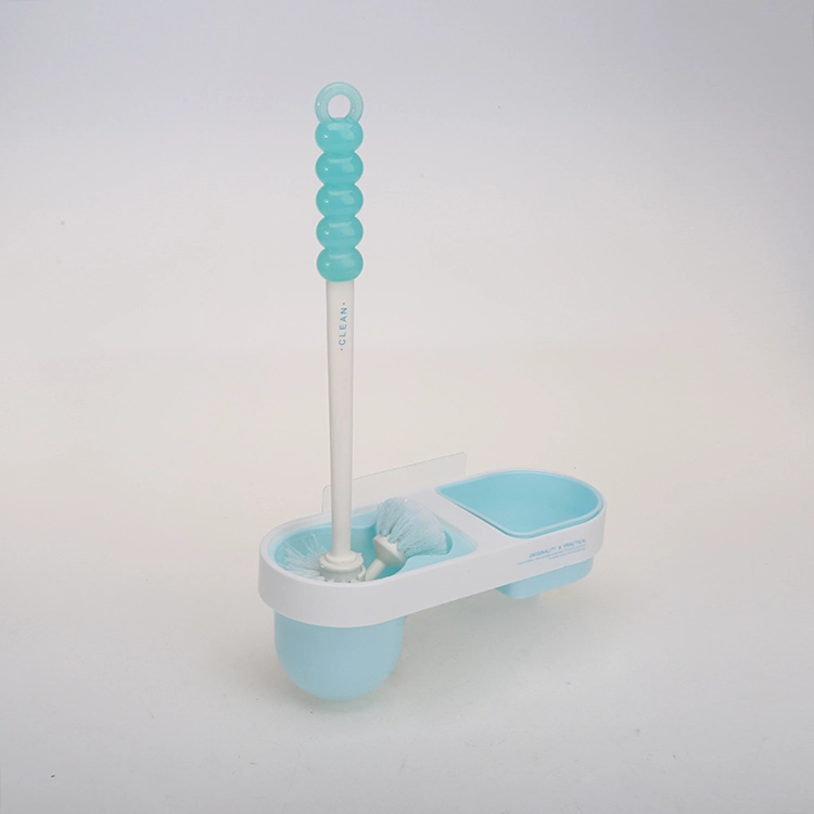Wall-mounted Toilet Brush Set with Two Brush Heads 1