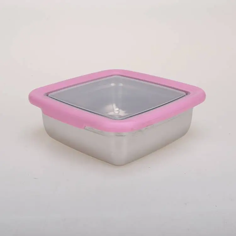 FRESH-KEEPING BOX 304#STAINLESS STEEL SQUARE BOX WITH COVER 1