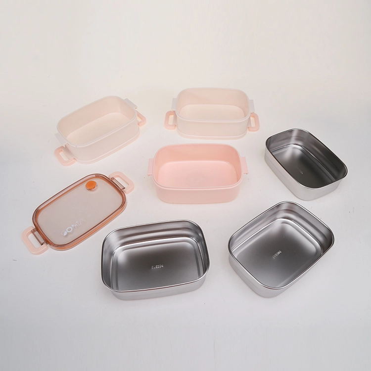 Plastic, Stainless Steel and Bamboo Fiber Lunch Box 1