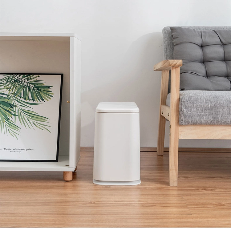 White Silent Descent Trash Bin Classified Dustbin 1