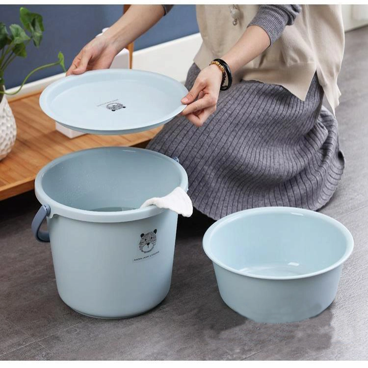 3 PCS Plastic Bucket, Bathroom Washbasin, Lid 1