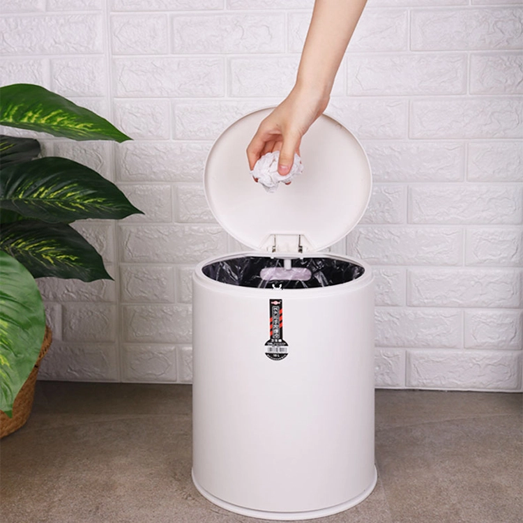 Round Slow Descent Waste Bin Plastic Trash Bin 1