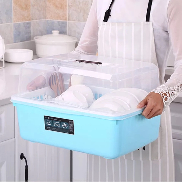 Plastic Kitchen Cabinet Sortable Cupboard Dish Holder 1