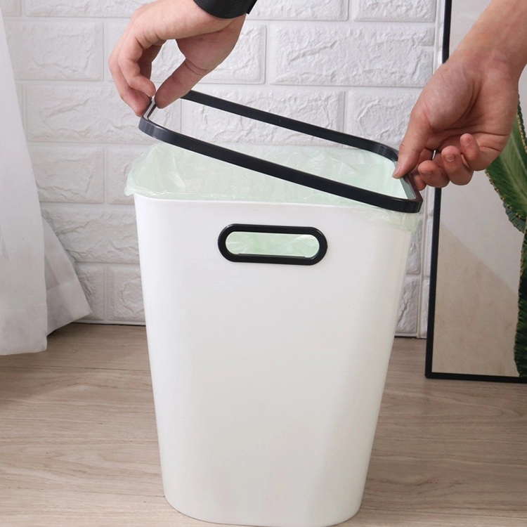 Plastic Simple Double Color Trash Can Two Sizes Waste Bin 1