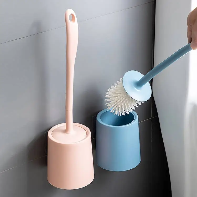Folding toilet cleaning brush uses in bathroom with three colors 1